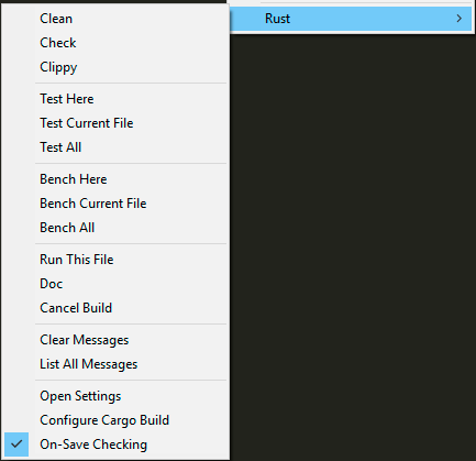 Rust Context Menu